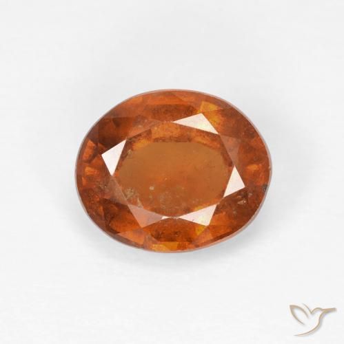 2.12ct Naturale Arancione Ambra Granato hessonite, Ovale, VS