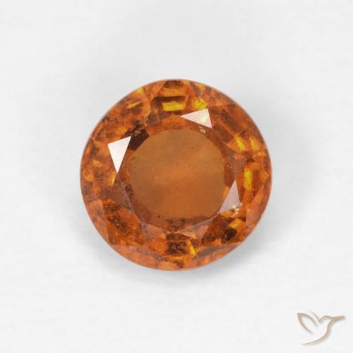 0.83ct Naturale Medium Dark-Orange Granato hessonite, Rotondo, VS