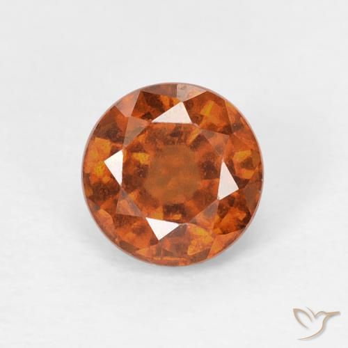 0.94ct Naturale Arancione Ambra Granato hessonite, Rotondo, VS
