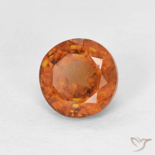 Granato hessonite Medium Dark-Orange naturale da 0.85 ct, Rotondo, VS