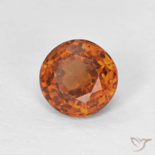 Granato hessonite Medium Dark-Orange naturale da 0.85 ct, Rotondo, VS