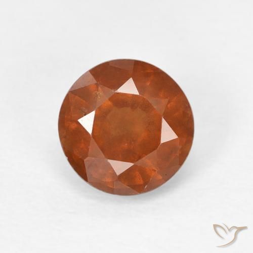 0.91ct Naturale Arancione scuro Granato hessonite, Rotondo, VS