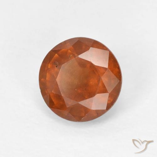 Granato hessonite Arancione scuro naturale da 0.91 ct, Rotondo, VS