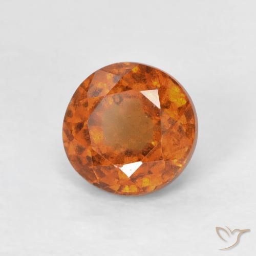 Granato hessonite Arancione scuro naturale da 0.95 ct, Rotondo, VS