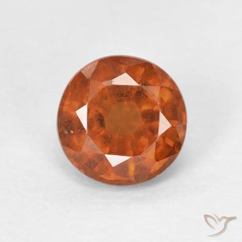 0.98ct Naturale Arancione scuro Granato hessonite, Rotondo, VS