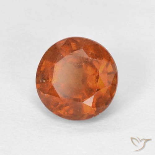 Granato hessonite Arancione scuro naturale da 0.98 ct, Rotondo, VS