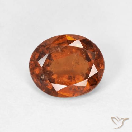 1.60ct Naturale Arancione scuro Granato hessonite, Ovale, VS