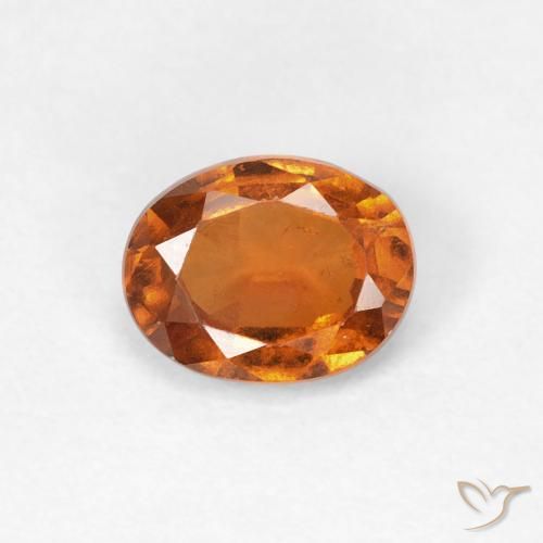 0.95ct Naturale Arancione scuro Granato hessonite, Ovale, VS