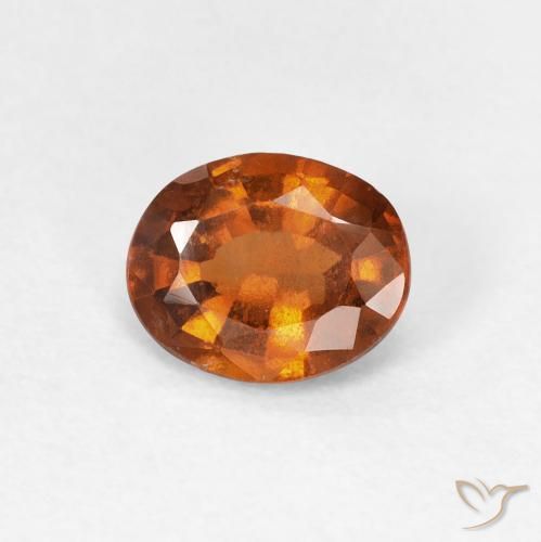 1.06ct Naturale Arancione scuro Granato hessonite, Ovale, VS