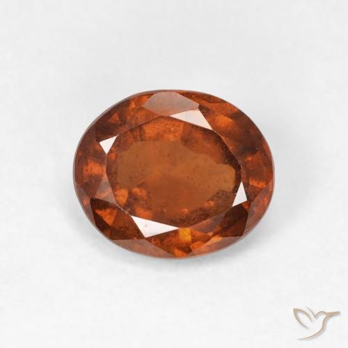 1.65ct Naturale Arancione scuro Granato hessonite, Ovale, VS