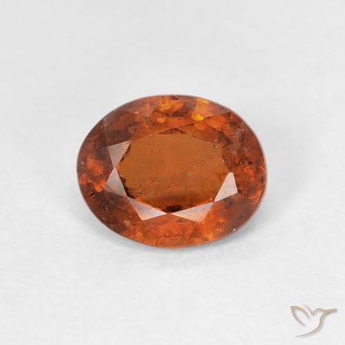 1.39ct Naturale Medium Dark-Orange Granato hessonite, Ovale, VS