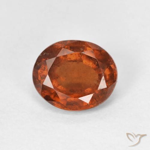 1.71ct Naturale Arancione scuro Granato hessonite, Ovale, VS