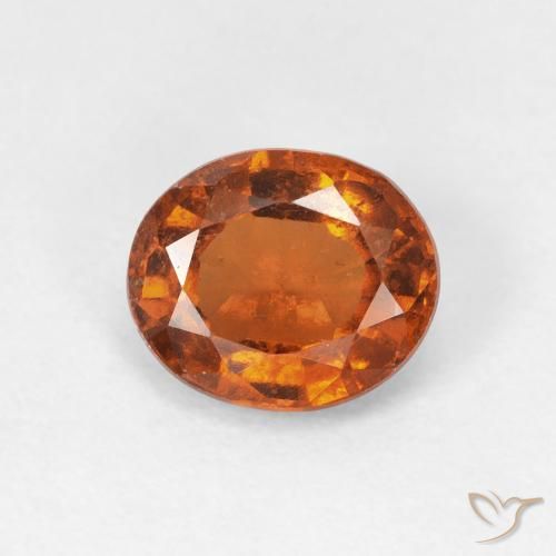 1.56ct Naturale Medium Dark-Orange Granato hessonite, Ovale, VS