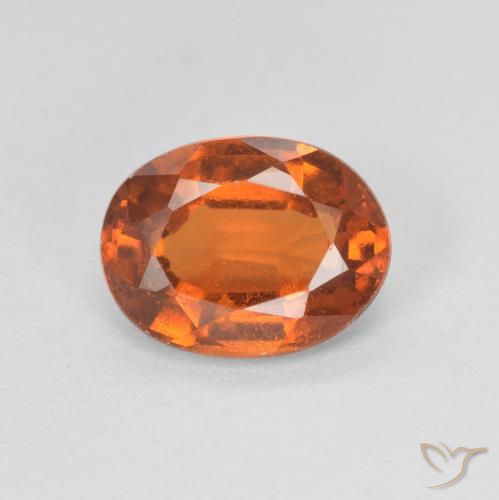 1.74ct Naturale Arancione scuro Granato hessonite, Ovale, VVS-VS