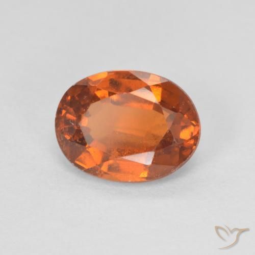 Granato hessonite Arancione scuro naturale da 1.74 ct, Ovale, VVS-VS