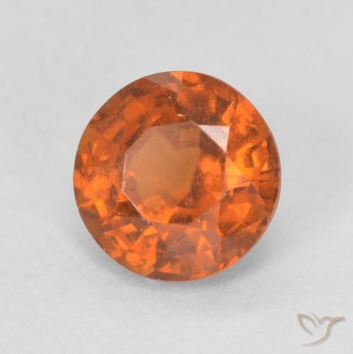 Granato hessonite Arancione scuro naturale da 0.86 ct, Rotondo, VVS-VS