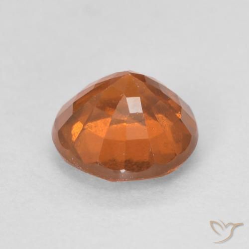 Granato hessonite Arancione scuro naturale da 0.86 ct, Rotondo, VVS-VS