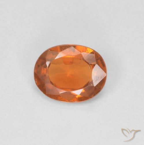 0.82ct Naturale Arancione scuro Granato hessonite, Ovale, VVS-VS
