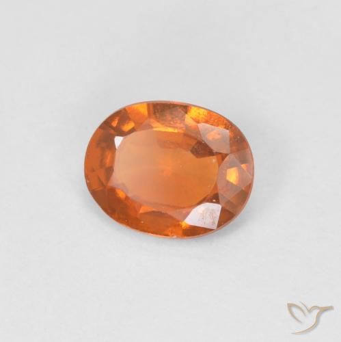 Granato hessonite Arancione scuro naturale da 0.82 ct, Ovale, VVS-VS