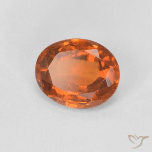 Granato hessonite Arancio Medio naturale da 1.28 ct, Ovale, VVS-VS