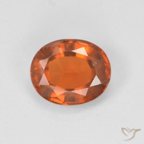 1.43ct Naturale Arancione rossastra Granato hessonite, Ovale, VVS-VS