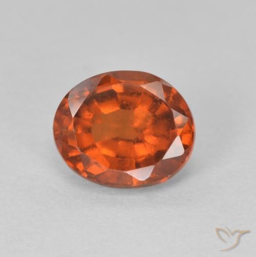 1.60ct Naturale Arancia Fuoco Granato hessonite, Ovale, VVS-VS