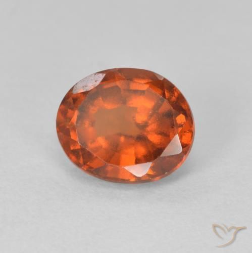 Granato hessonite Arancia Fuoco naturale da 1.60 ct, Ovale, VVS-VS