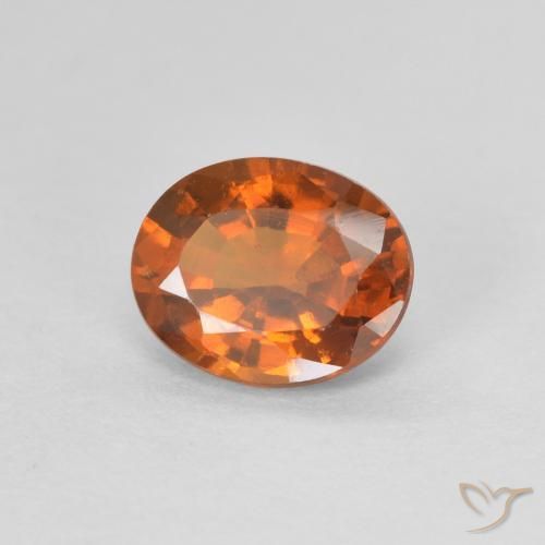 Granato hessonite Arancione scuro naturale da 1.10 ct, Ovale, VVS-VS