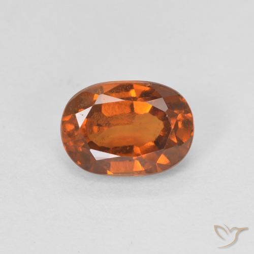1.10ct Naturale Arancione scuro Granato hessonite, Ovale, VVS-VS