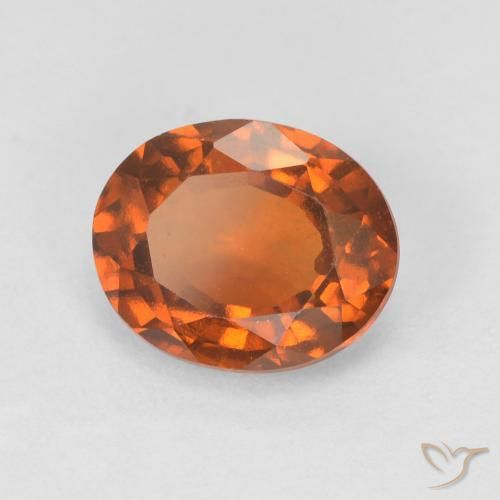 Granato hessonite Medium Dark-Orange naturale da 1.67 ct, Ovale, VVS-VS