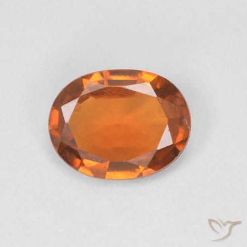1.10ct Naturale Arancione scuro Granato hessonite, Ovale, VVS-VS