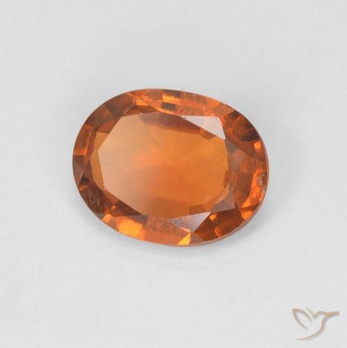 Granato hessonite Arancione scuro naturale da 1.10 ct, Ovale, VVS-VS