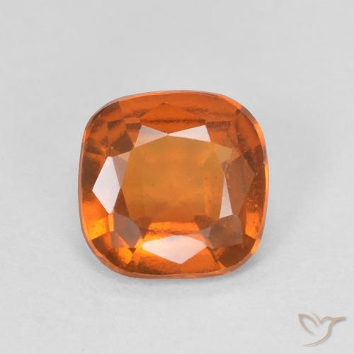 1.57ct Naturale Arancio Medio Granato hessonite, Cuscino, VVS-VS