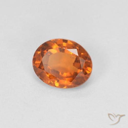 Granato hessonite Arancio Medio naturale da 0.92 ct, Ovale, VVS-VS