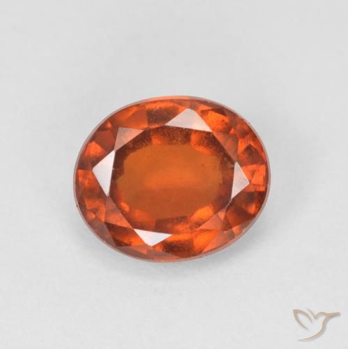 1.48ct Naturale Arancione rossastra Granato hessonite, Ovale, VVS-VS