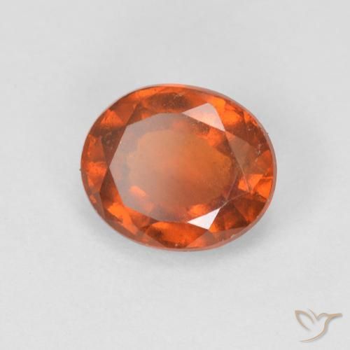 Granato hessonite Arancione rossastra naturale da 1.48 ct, Ovale, VVS-VS