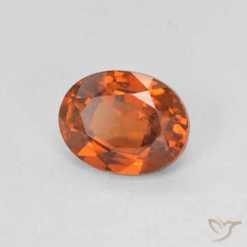 Granato hessonite Medium Dark-Orange naturale da 1.22 ct, Ovale, VVS-VS