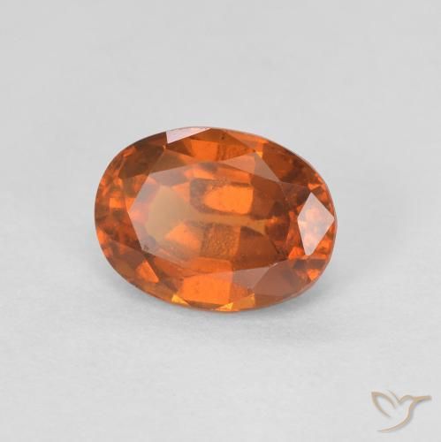 Granato hessonite Medium Dark-Orange naturale da 1.27 ct, Ovale, VVS-VS