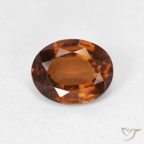 1.40ct Naturale Arancione scuro Granato hessonite, Ovale, VVS-VS