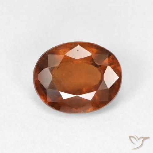 1.51ct Naturale Arancione Ambra Granato hessonite, Ovale, VVS-VS