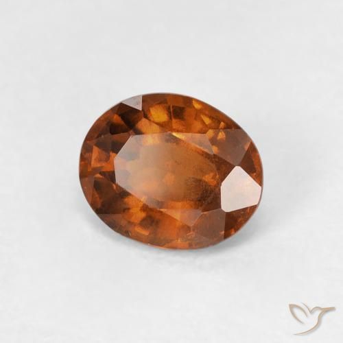 Granato hessonite Medium Dark-Orange naturale da 0.98 ct, Ovale, VVS-VS