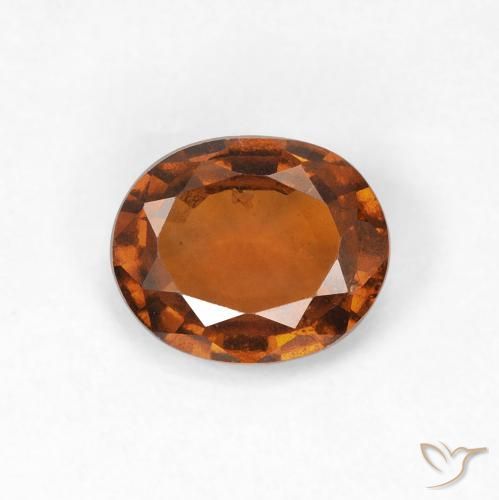 1.14ct Naturale Arancione scuro Granato hessonite, Ovale, VVS-VS