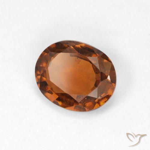 Granato hessonite Arancione scuro naturale da 1.14 ct, Ovale, VVS-VS