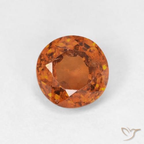 0.96ct Naturale Medium Dark-Orange Granato hessonite, Rotondo, VS