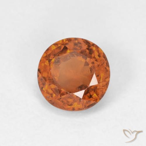 Granato hessonite Medium Dark-Orange naturale da 0.96 ct, Rotondo, VS