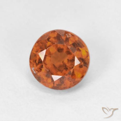 1.10ct Naturale Arancione scuro Granato hessonite, Rotondo, VS