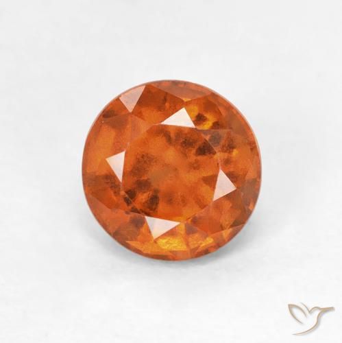 1.01ct Naturale Arancione scuro Granato hessonite, Rotondo, VS