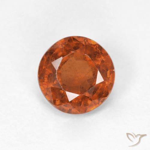 0.95ct Naturale Medium Dark-Orange Granato hessonite, Rotondo, VS