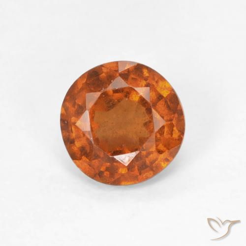 0.81ct Naturale Arancione scuro Granato hessonite, Rotondo, VS