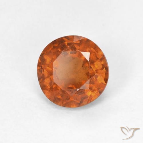 Granato hessonite Arancione scuro naturale da 0.81 ct, Rotondo, VS